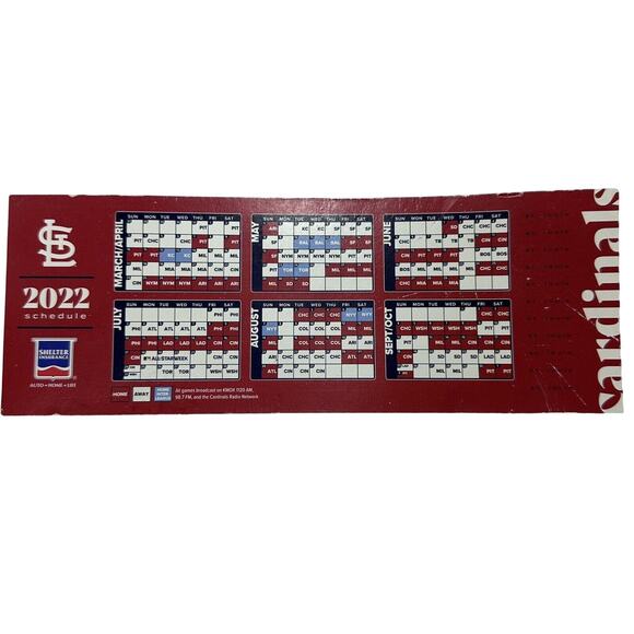 2022 Promo Shelter Insurance Magnet Schedule ST. Louis Cardinals - Picture 2 of 5